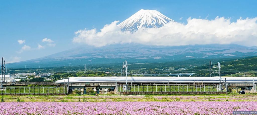 shinkansen avec le mont fuji | se déplacer au Japon